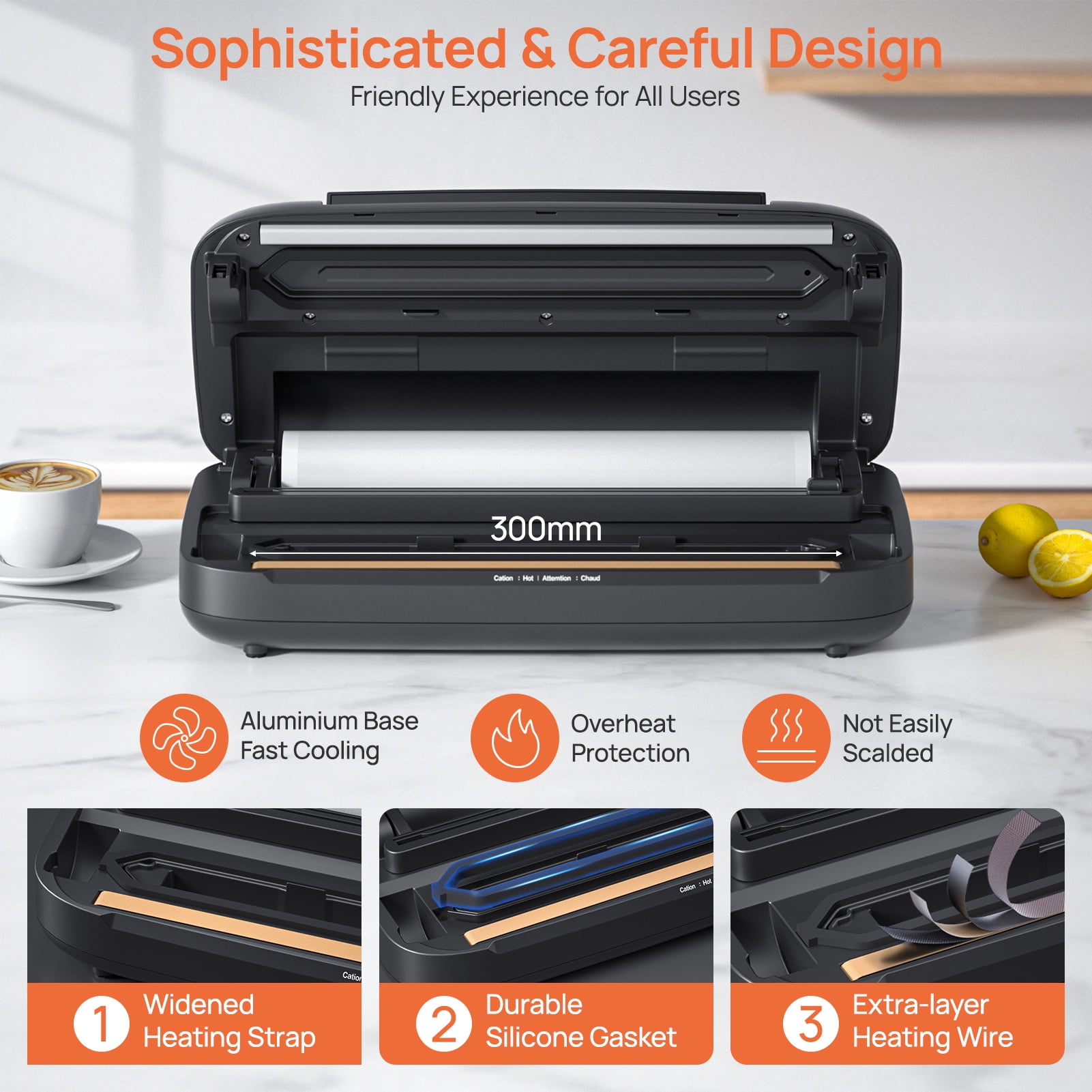 SEATAO VH5156 Fast Vacuum Sealer 80Kpa with 1 Sealing Rolls of Bags