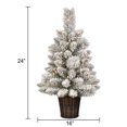 thumbnail image 3 of Holiday Time Arbre floqué pré-éclairé de 61 cm, vert, DEL, 3 of 5
