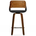 thumbnail image 6 of Simpli Home Carly Contemporary 16 inch Swivel Bar Stool (Set of 2) in Black PU faux leather, 6 of 10