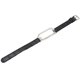 thumbnail image 5 of Muñequera deportiva para Mi Band 7, correa de bucle de repuesto transpirable de cuero PU suave para correr, senderismo, negro y plateado, 5 of 10