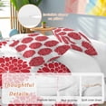 thumbnail image 2 of 3 Piece Red Dahlia Duvet Cover Set Queen Size,Microfiber Comforter/Quilt Cover with Corner Ties and 2 Pillowcases,Vintage Country Grey Abstract Flowers Floral All Season Bedding with Zipper Closure, 2 of 8