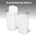 thumbnail image 3 of Space saving under counter trash can, dual lid waste bin for kitchen cabinet bathroom home office, compact 12 liter capacity, easy installation no drill needed, white, 3 of 6