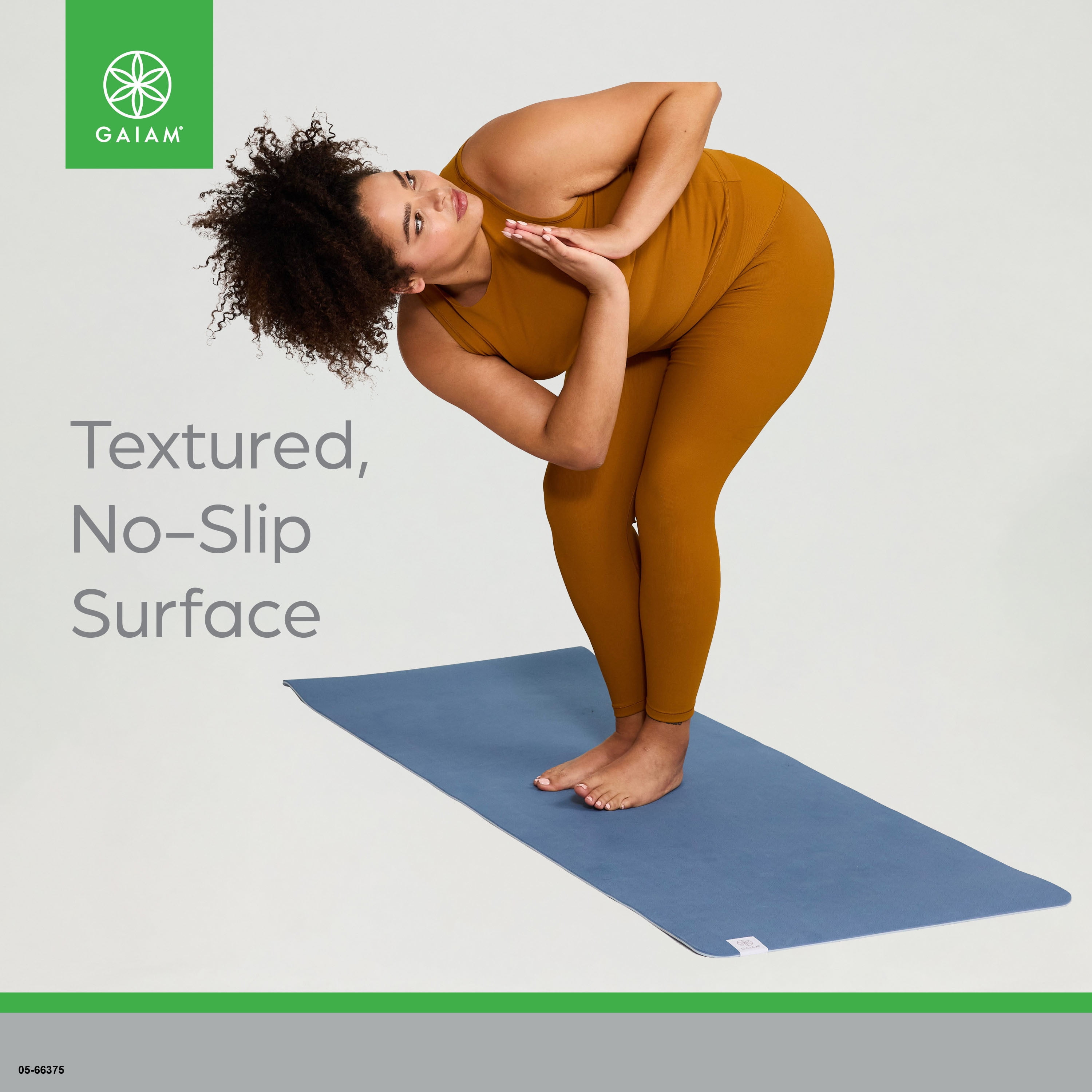 Gaiam Performance Yoga Mat, Made of Durable TPE, 23.5" x 68" x 6MM Thick, Celestial/Coronet
