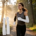 thumbnail image 5 of 2-Pack 21 Inch Gray Cooling Arm Sleeves with Thumb Holes - Ice Silk UPF 50+ UV Sun Protection Loose Fit Sport Sleeves for Men & Women, 5 of 7
