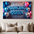 thumbnail image 3 of LUUFILx Dancing Queen Banner Backdrop with Balloons Party Decorations Disco Theme Event Supplies Birthday Celebration Photography Props Background Setup, 3 of 8