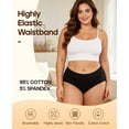 thumbnail image 7 of Wealurre Women's Plus Size Cotton Brief Underwear, Cotton Mid-Rise Full Coverage Panties, Soft Stretch 5-Pack S-4XL, 7 of 7