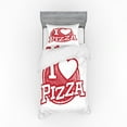 thumbnail image 2 of Ambesonne Saying Bedding Set 4 Pcs, Grunge Love Pizza Lettering, Queen, Vermilion and White, 2 of 3