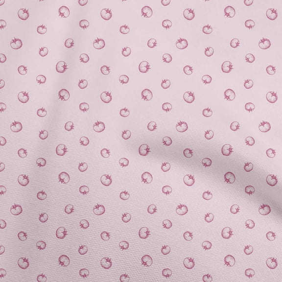 oneOone Velvet Light Pink Fabric Fruits Dress Material Fabric Print Fabric By The Yard 58 Inch Wide