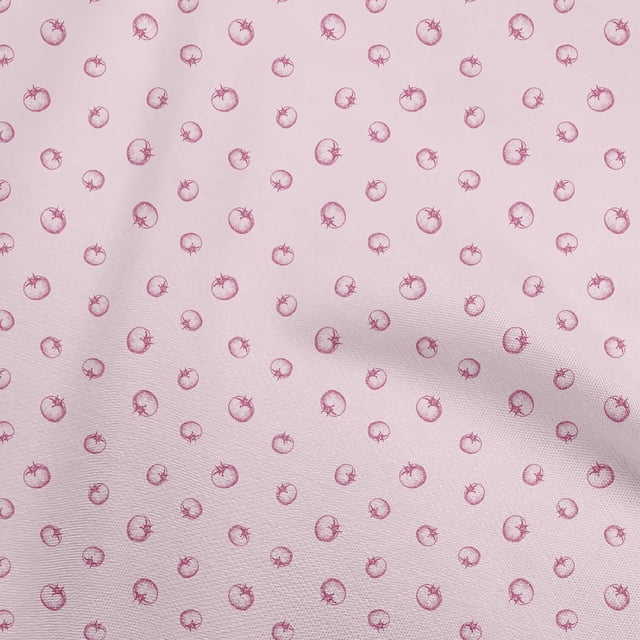 oneOone Polyester Spandex Light Pink Fabric Fruits Sewing Craft Projects Fabric Prints By Yard 56 Inch Wide