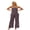 Coffee, variant on LMLYSoH Women's 2 Piece Casual Outfits Sleeveless Dot Print Tube Tops Wide Leg Pants Sets