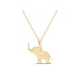 thumbnail image 3 of AFFY 1/8 Carat CT.t.w Round Cut Yellow Natural Diamond Elephant Pendant Necklace in 14K Yellow Gold Over Sterling Silver, 3 of 5