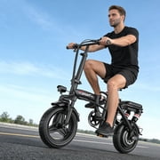 ASKGO Electric Bicycle for Adults Teens,1200W Peak 749w Folding Ebike, 25MPH & 30Miles,48V 13A Portable Electric Mini Bike, Dual Suspension&Brake,3Speed,Commuting Ebike with R-seat,385LBS, UL2849