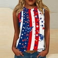 thumbnail image 2 of Womens Patriotic Tank Tops for 4th of July Independence Day Outfits Fashion 2025 Red White and Blue Shirts Dressy Casual Butterfly American Flag Graphic Camisoles Round Neck Sleeveless Cami Tees, 2 of 5