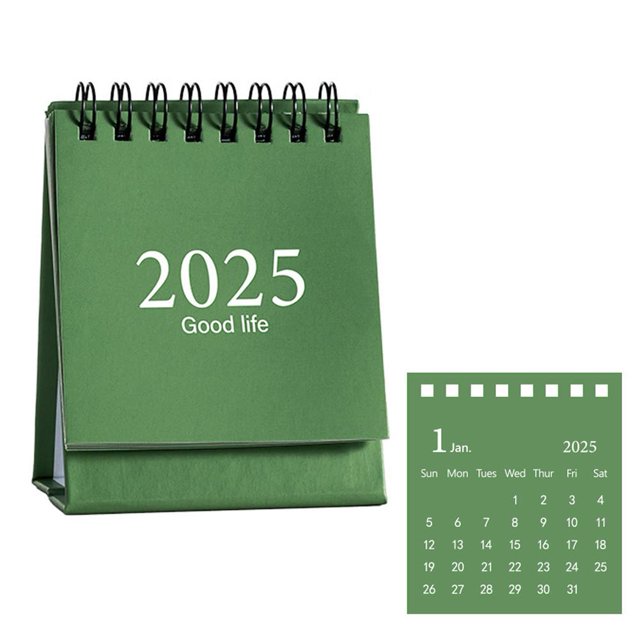 wnpxqnt Calendrier de Bureau Mini 2025 Calendrier de Bureau Calendrier de Reliure Décor [ X1S6