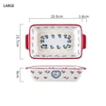 thumbnail image 2 of Hand-Painted Flower Ceramic Baking Pan Rectangular Double-Handled Baked Rice Steak Baking, 2 of 9