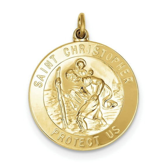 Sterling Silver 24K Gold-Plated St. Christopher Medal (32 X 20) Made In United States qc5643