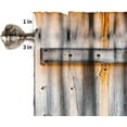 thumbnail image 6 of Rustic Country Valance Curtain Wooden Barn Doors Farm Farmhouse Rod Pocket Valance Window Treatments 1 Panel Short Curtains for Kitchen Bathroom Bedroom 54 x 18 in, 6 of 6