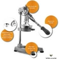 thumbnail image 5 of Manual Fruit Juicer - Commercial Grade Home Citrus Lever Squeezer for Oranges, Lemons, Limes, Grapefruits and More - Stainless Steel and Cast Iron - Non-skid Suction Cup Base - 15 Inch - by Vollum, 5 of 12