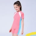 thumbnail image 6 of GYRATEDREAM Toddler Swimsuit UPF 50+ Sun Protection One Piece Zipper Bathing Suit with Cap Kid Beach Swimwear 5-14 Years, 6 of 13