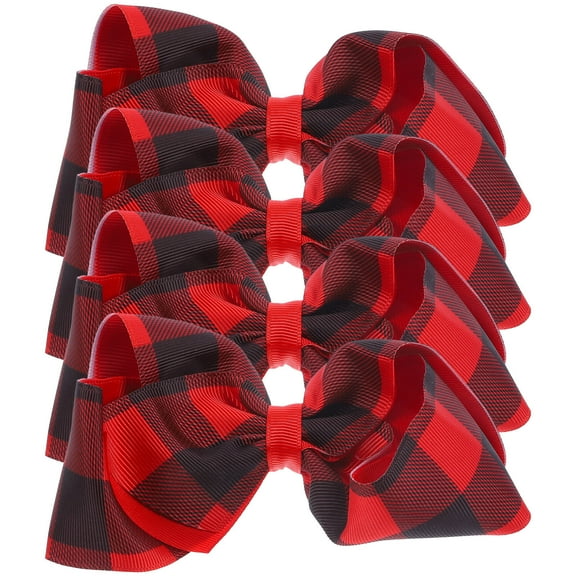 SOPOTUTU Set of 4 Red Bowknot Hair Clips with Fabric Bows for Women, Perfect for Daily Wear and Styling