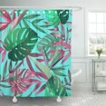 thumbnail image 1 of Cortinas de ducha ABPHQTO Flores tropicales Hojas de la selva 152x180 cm, 1 of 2