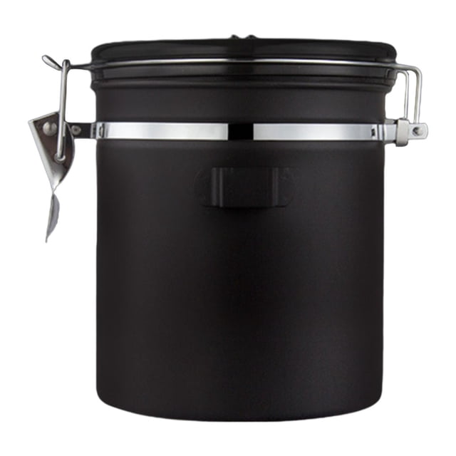 Recipiente de sellado Sunnimix 1.2L Tarro de café Acero inoxidable negro
