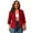Red, variant on Womens Plus Size Casual Pocketed Blazer Office Open Front 3/4 Sleeve Cardigans Jacket Work Suit