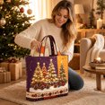thumbnail image 3 of Christmas Tree Quilted Tote Bag Large Reusable Holiday Shopper Christmas Shoulder Bag - 14.96 x 13.78 Inch, 3 of 4