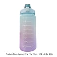 thumbnail image 4 of Sports Water Bottle, Gradient Color Toxic Free Straw Bottle 2000ml One Click Open with Handle for Running for Cycling Purple,Light Blue,Light Green,Pink, 4 of 7
