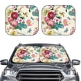 thumbnail image 2 of Goofa Bird Butterfly Rose Pattern 2 Piece Car Windshield Sun Shade Foldable | Front Windshield Shade for Sun, Heat and UV Rays | Sunshade for Car Front Window-, 2 of 7