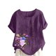 thumbnail image 2 of Fiudx Tops para Mujer Blusa Informal y de Lino con Botones y Manga Corta Estampada para Mujer, 2 of 3