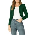 thumbnail image 5 of MODA NOVA Junior's Solid Curved Hem Long Sleeves Crop Shrug Cardigan, 5 of 5