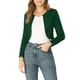 thumbnail image 5 of INSPIRAR CHIC Cárdigan Corto de Mujer con Mangas Largas y Cuello Redondo, Ligero, Talla S, Verde Oscuro, 5 of 7