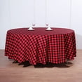 thumbnail image 3 of BalsaCircle 108" Gingham Checkered Polyester Tablecloth Black and Red, 3 of 8