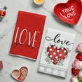 thumbnail image 3 of Sm:)e Valentine's Day Kitchen Dish Towels, 18x26 Inch, Set of 4, Hello Love Eucalyptus Hearts, 3 of 6