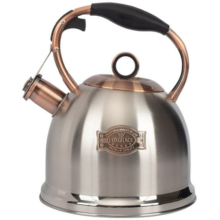 Grade Stainless Steel Whistling Tea Kettle, Rapid Heat Stovetop Pot with Loud Alarm, One-Hand Pouring Design, Silver