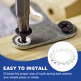 thumbnail image 4 of Uxcell External Tooth Lock Washer, Stainless Steel Serrated Locking Washer Assortment Kit 10 25 mm, 4 of 7