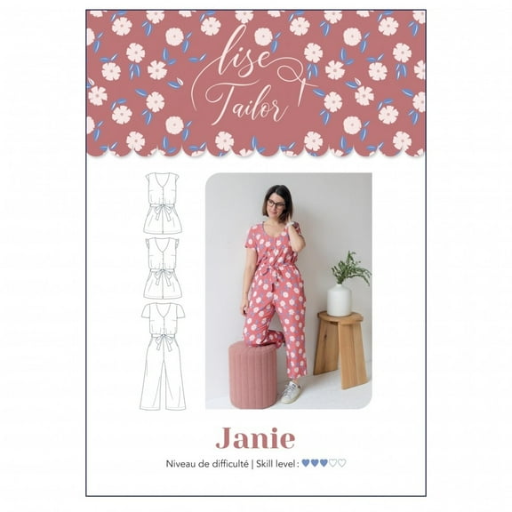 Lise Tailor Sewing Pattern Janie Jumpsuit Women 34 to 48 Jumpsuits