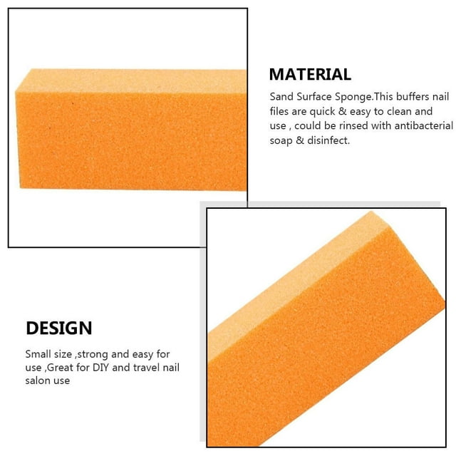 Maoww 10Pcs/Set Professional Frosted Surface Nail Buffers Files Double Sided Polishing Block Manicure Nail Art Tool Perfect Gift Orange