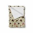 thumbnail image 2 of Mushroom Soft Flannel Fleece Blanket, Colorful Cartoon Garden with Botanical Plants Bees and Butterflies on Polka Dots, Cozy Plush for Indoor and Outdoor Use, 50" x 70", Multicolor, by Ambesonne, 2 of 6