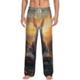 thumbnail image 1 of Xecao Flower Meditating Rabbit for Men's Pajama Pants Long Lounge Pants with Drawstring Waistband and Pockets Comfortable Sleepwear for Home Relaxation-Large, 1 of 6