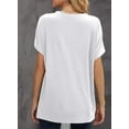thumbnail image 3 of Womens Striped Color Block Short Sleeve Causal Blouses T Shirts Tops, 3 of 4