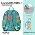 thumbnail image 5 of Colorful Tropical Sea Life Student Backpack - Waterproof Lightweight School Bag with Cute Cartoon Crab and Marine Ocean Beach Pattern, Comfortable Dual Straps, 5 of 6