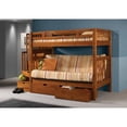 thumbnail image 2 of Pivot Direct PD-200H-TFuton-505 Tall Twin over Futon Mission Stairway Bunk Bed with Storage Drawers in Honey, 2 of 2
