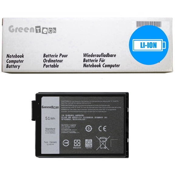 GREENTECH 7WNW1 BATTERY FOR DELL LATITUDE 5420 5424 7424 RUGGED 11.4V 51WHR DMF8C GK3D3 451-BCHS