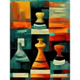 thumbnail image 1 of Chess Board And Pieces Modern Abstract Oil Large Wall Art Poster Print Thick Paper 18X24 Inch, 1 of 4