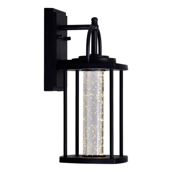 CWI Lighting Greenwood 1 Light Farmhouse Metal Outdoor Wall Lantern in Black