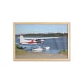 thumbnail image 1 of Airplane Wall Art with Frame, Real Life Picturesque of a Floatplane in the Lake Rural Landscape Illustration, Printed Fabric Poster for Bathroom Living Room, 35" x 23", Multicolor, by Ambesonne, 1 of 2