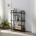 thumbnail image 2 of Ivinta Industrial Bookshelf 3-Tier, Rustic Storage Shelf, Display Shelf for Home Office Decor, 2 of 6