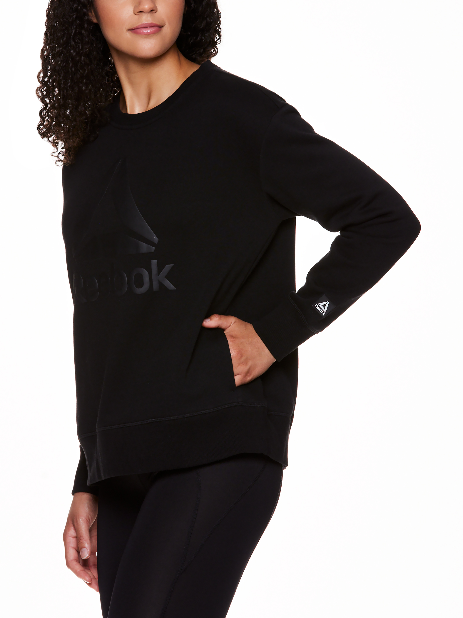Reebok Women's Supersoft Gravity Crewneck Sweatshirt with Side Pockets - image 2 of 7